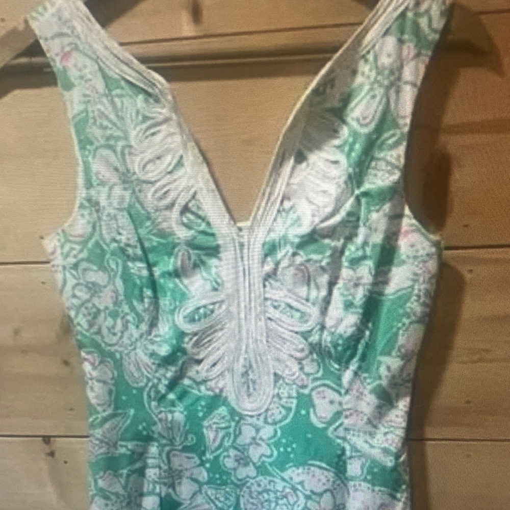 Lilly Pulitzer Janice Shift Dress Glenda Green Beach Bash 0